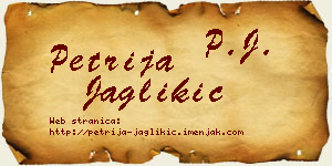Petrija Jaglikić vizit kartica